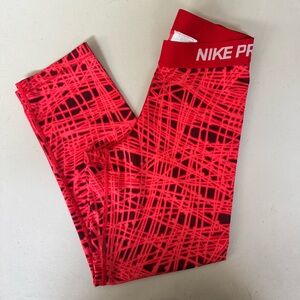 Nike Red Geometric Leggings